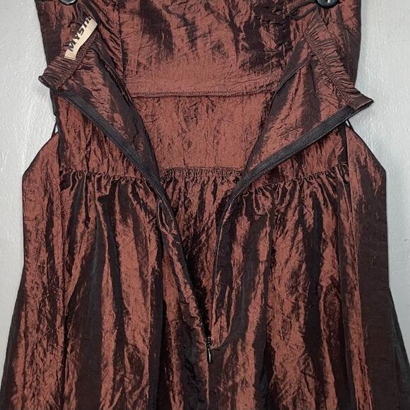 Mystic Brown Taffeta Strapless Dress Size S Prom Homecoming Dance HOCO Mini Y2K - Picture 5 of 9